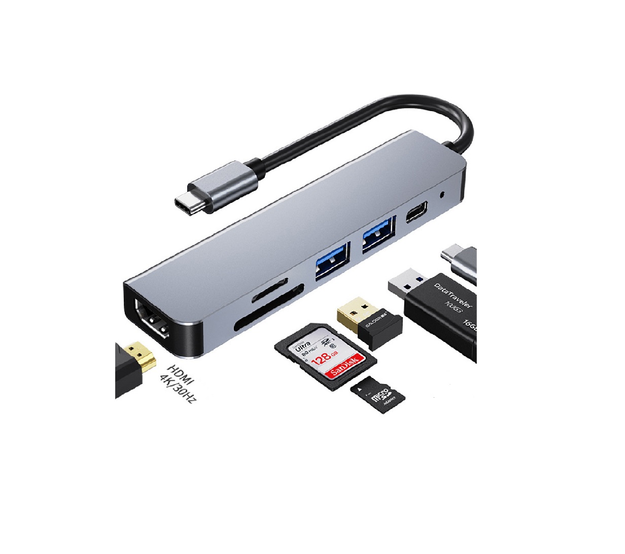 Adaptateur Hub Type C 6 en 1 en vente au cameroun